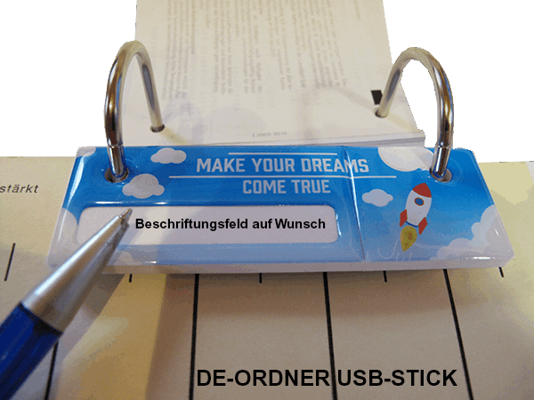 USB Stick für Ordner mit Firmenlogo bedruckt
