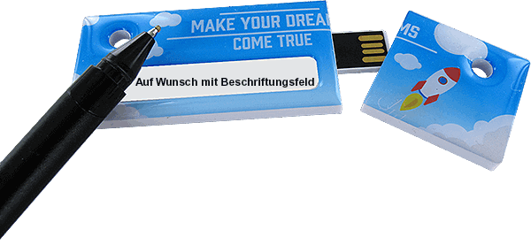 USB Stick für Ordnerablage mit Lochung und Logo