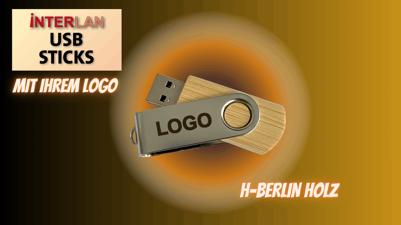 USB Stick mit Logo Holz H-BERLIN