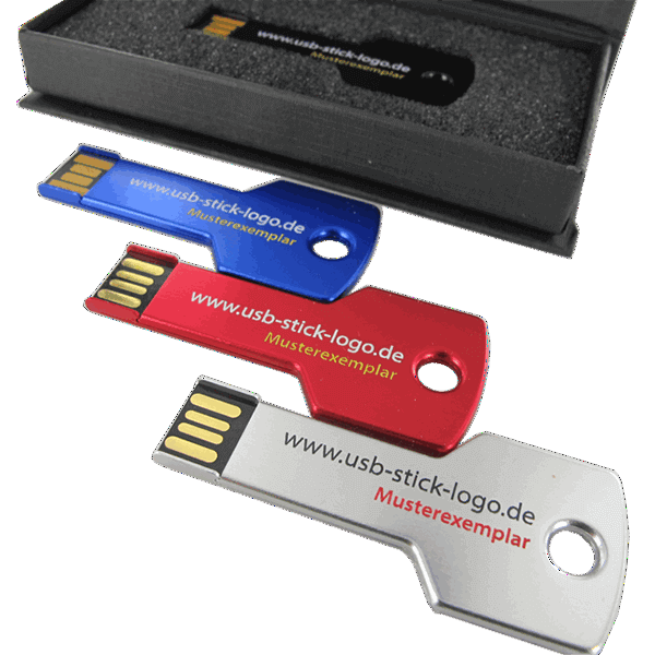 USB-Stick-Schlüssel mit Logo Druck oder Gravur