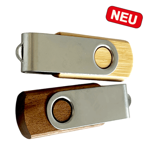 USB Stick Metall und Holz mit Gravur oder Druck