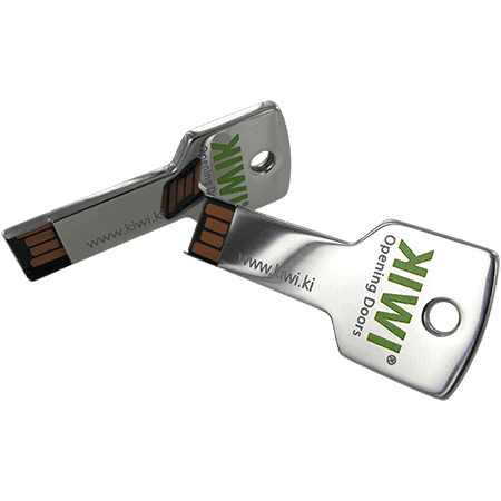 DE-KEY USB-Stick in Schlüsselform mit Bedruckung