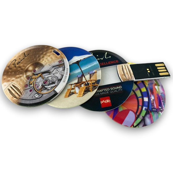 Runde bedruckte USB-Karten DE-RONDO