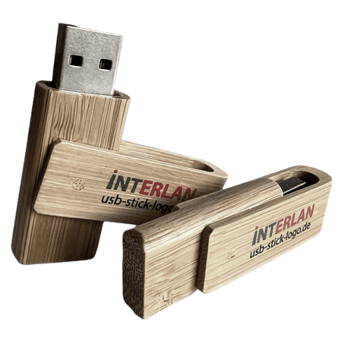 USB-Stick DE-ECO aus Bambus mit Logodruck